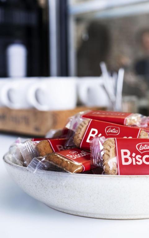 Lotus Biscoff cookie office coffee corner