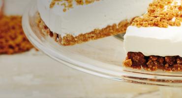 Cheesecake mit weißer Schokolade und Lotus Biscoff